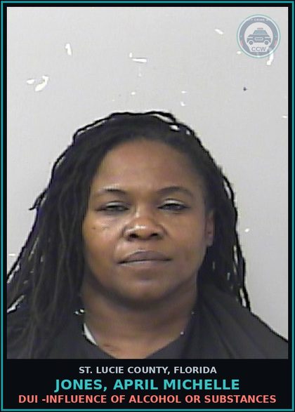 CCW arrest card for Jones, April Michelle in St. Lucie County: Canna-possess-not More Than 20 Grams Canna