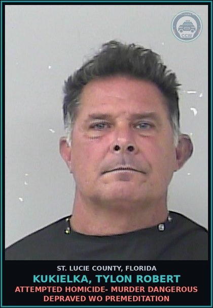 CCW arrest card for Kukielka, Tylon Robert in St. Lucie County: Attempted Homicide- Murder Dangerous Depraved Wo Premeditation