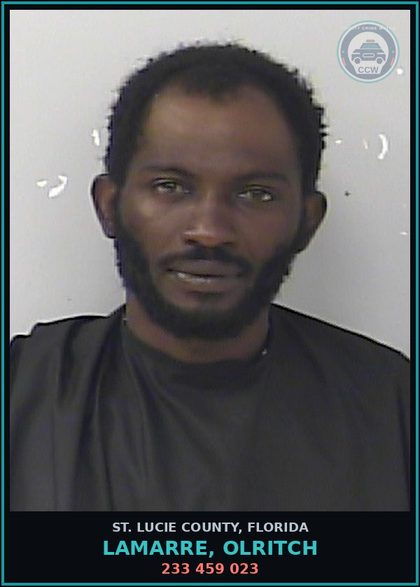 CCW arrest card for Lamarre, Olritch in St. Lucie County: 233 459 023