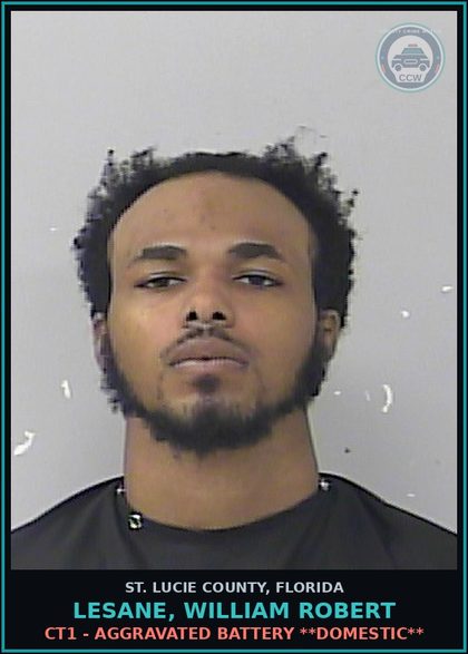 CCW arrest card for Lesane, William Robert in St. Lucie County: Ct1 - Aggravated Battery **domestic**