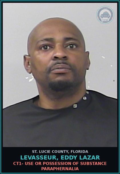 CCW arrest card for Levasseur, Eddy Lazar in St. Lucie County: Drugs-possess- contr substance W/o Prescription