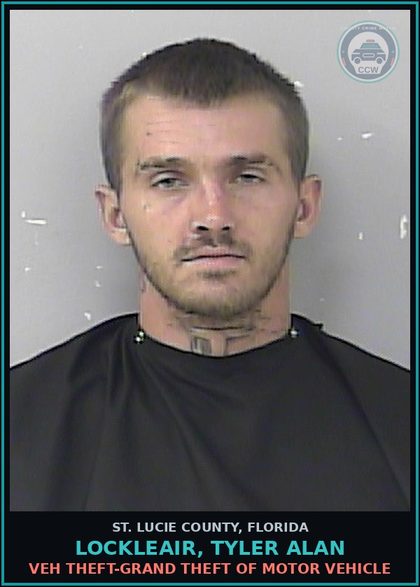CCW arrest card for Lockleair, Tyler Alan in St. Lucie County: Veh Theft-grand Theft Of Motor Vehicle