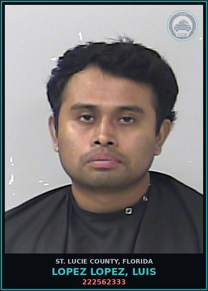 CCW arrest card for Lopez Lopez, Luis in St. Lucie County: 222562333