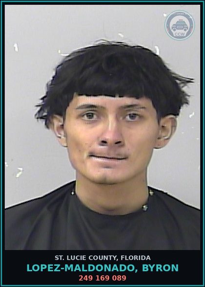 CCW arrest card for Lopez-maldonado, Byron in St. Lucie County: 249 169 089