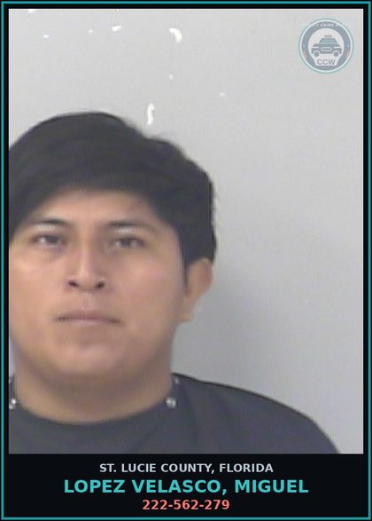 CCW arrest card for Lopez Velasco, Miguel in St. Lucie County: 222-562-279