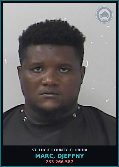 CCW arrest card for Marc, Djeffny in St. Lucie County: 233 266 587