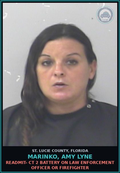 CCW arrest card for Marinko, Amy Lyne in St. Lucie County: Readmit- Ct 1 Resisting Officer With Violence