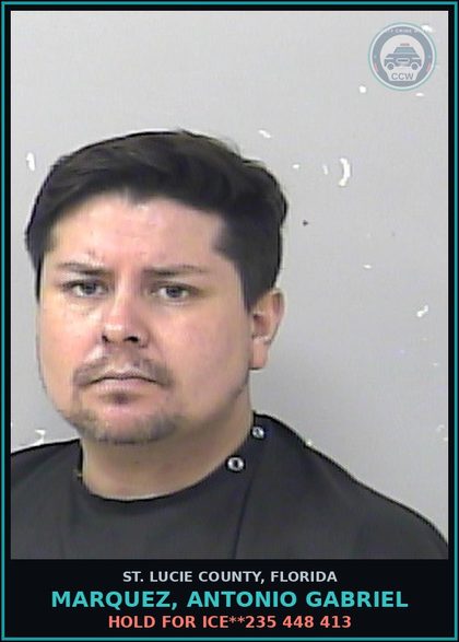 CCW arrest card for Marquez, Antonio Gabriel in St. Lucie County: Hold For Ice**235 448 413