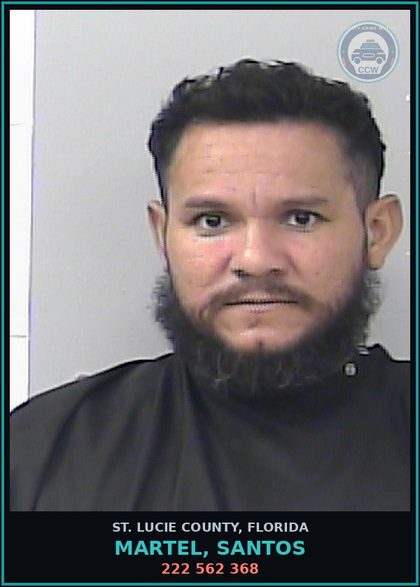 CCW arrest card for Martel, Santos in St. Lucie County: 222 562 368