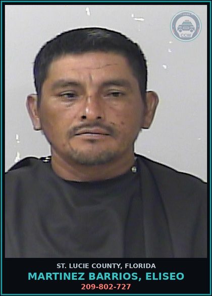 CCW arrest card for Martinez Barrios, Eliseo in St. Lucie County: 209-802-727