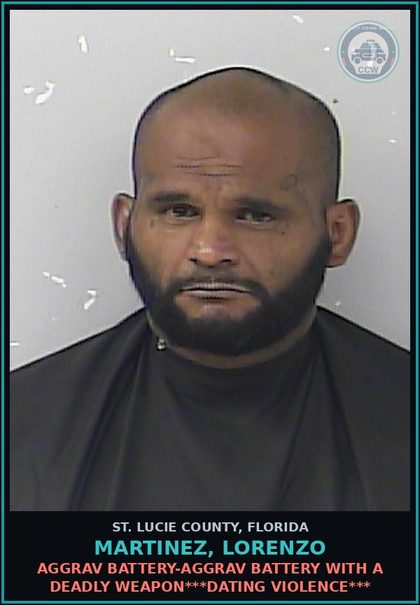 CCW arrest card for Martinez, Lorenzo in St. Lucie County: Aggrav Battery-aggrav Battery With A Deadly Weapon***dating Violence***