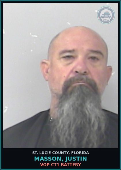CCW arrest card for Masson, Justin in St. Lucie County: Vop Ct1 Battery
