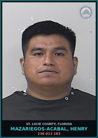 CCW arrest card for Mazariegos-acabal, Henry in St. Lucie County: 236 013 183