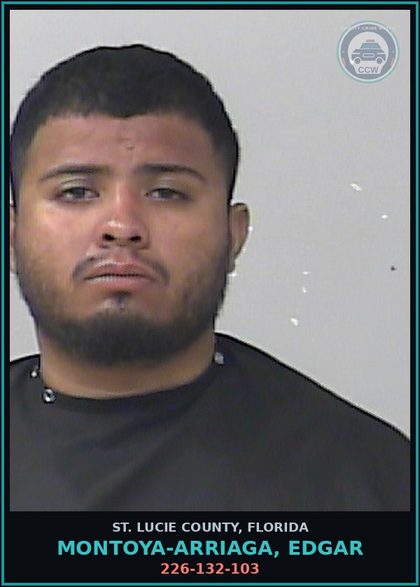 CCW arrest card for Montoya-arriaga, Edgar in St. Lucie County: 226-132-103