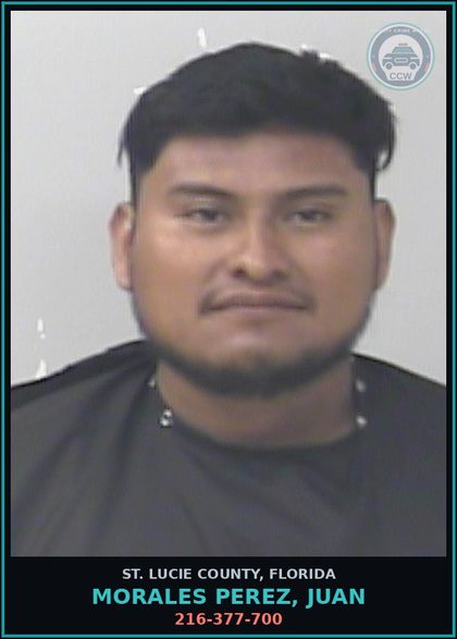 CCW arrest card for Morales Perez, Juan in St. Lucie County: 216-377-700