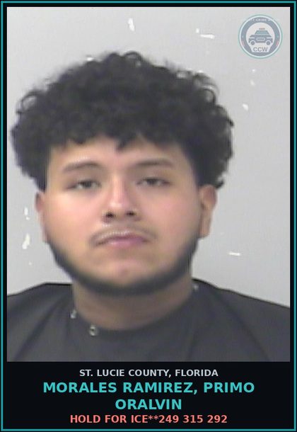 CCW arrest card for Morales Ramirez, Primo Oralvin in St. Lucie County: Hold For Ice**249 315 292