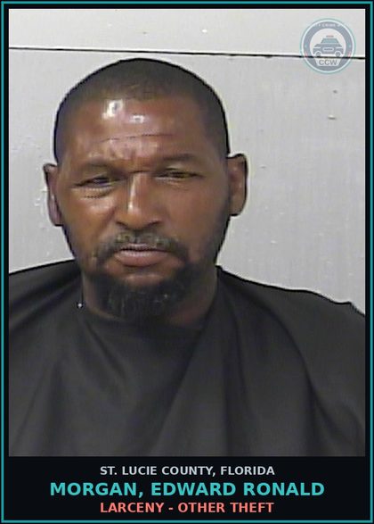 CCW arrest card for Morgan, Edward Ronald in St. Lucie County: Larceny - Other Theft