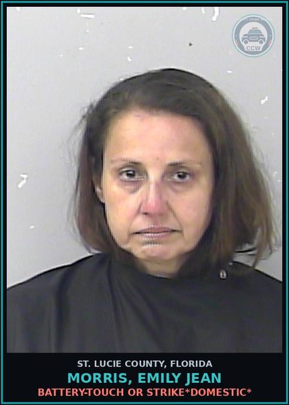 CCW arrest card for Morris, Emily Jean in St. Lucie County: Battery-touch Or Strike*domestic*