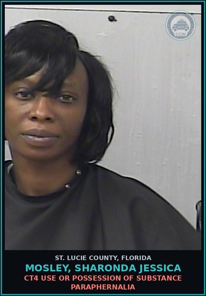 CCW arrest card for Mosley, Sharonda Jessica in St. Lucie County: Ct1 Fleeing Or Eluding - Lights And Siren