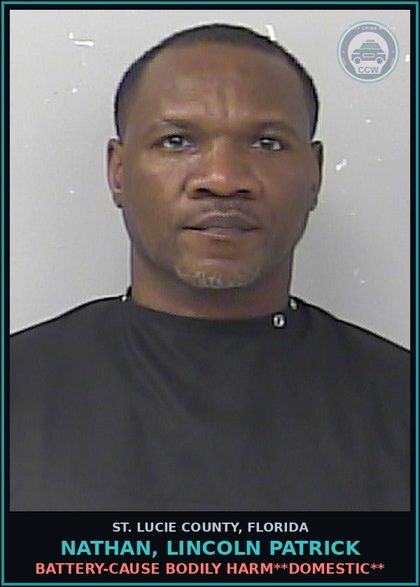 CCW arrest card for Nathan, Lincoln Patrick in St. Lucie County: Battery-cause Bodily Harm**domestic**