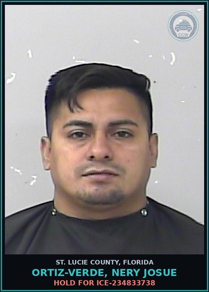 CCW arrest card for Ortiz-verde, Nery Josue in St. Lucie County: Hold For Ice-234833738