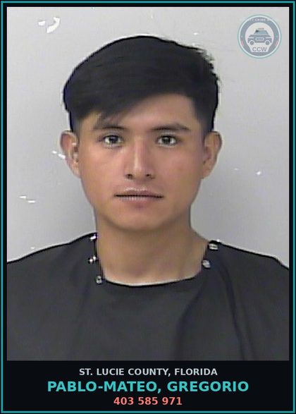 CCW arrest card for Pablo-mateo, Gregorio in St. Lucie County: 403 585 971