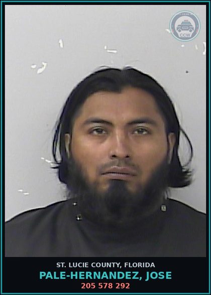 CCW arrest card for Pale-hernandez, Jose in St. Lucie County: 205 578 292