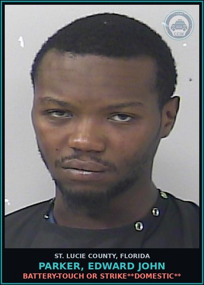 CCW arrest card for Parker, Edward John in St. Lucie County: Battery-touch Or Strike**domestic**