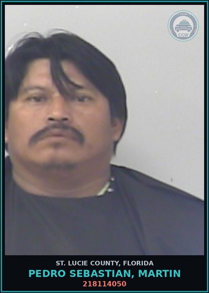 CCW arrest card for Pedro Sebastian, Martin in St. Lucie County: 218114050