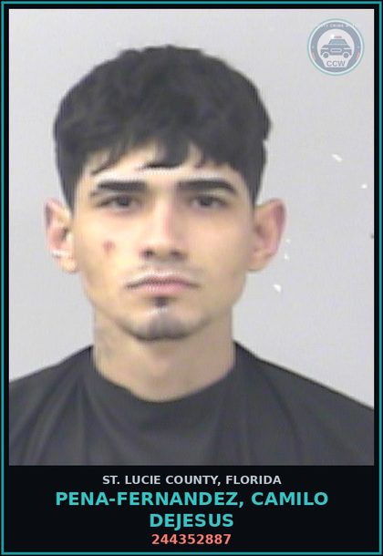 CCW arrest card for Pena-fernandez, Camilo Dejesus in St. Lucie County: 244352887