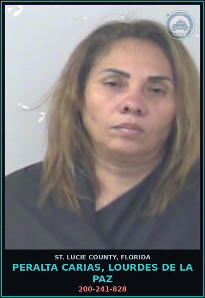 CCW arrest card for Peralta Carias, Lourdes De La Paz in St. Lucie County: 200-241-828