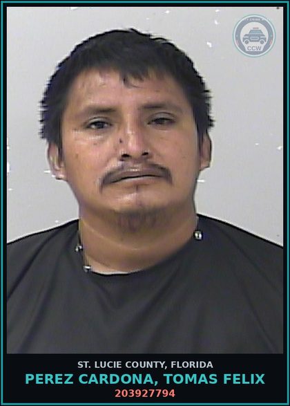 CCW arrest card for Perez Cardona, Tomas Felix in St. Lucie County: 203927794