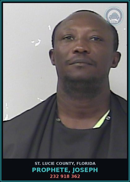 CCW arrest card for Prophete, Joseph in St. Lucie County: 232 918 362