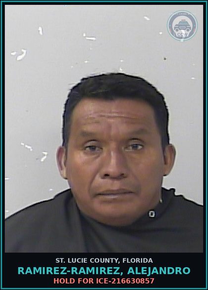CCW arrest card for Ramirez-ramirez, Alejandro in St. Lucie County: Hold For Ice-216630857