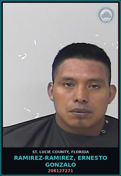 CCW arrest card for Ramirez-ramirez, Ernesto Gonzalo in St. Lucie County: 208127271