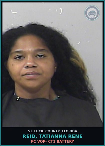 CCW arrest card for Reid, Tatianna Rene in St. Lucie County: Contempt Of Court