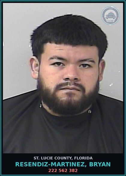 CCW arrest card for Resendiz-martinez, Bryan in St. Lucie County: 222 562 382