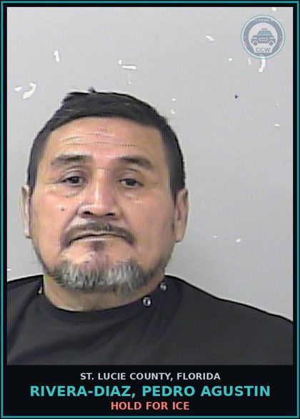 CCW arrest card for Rivera-diaz, Pedro Agustin in St. Lucie County: Hold For Ice