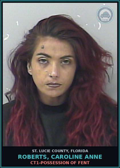 CCW arrest card for Roberts, Caroline Anne in St. Lucie County: Ct1-possession Of Fent