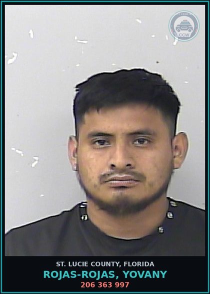 CCW arrest card for Rojas-rojas, Yovany in St. Lucie County: 206 363 997