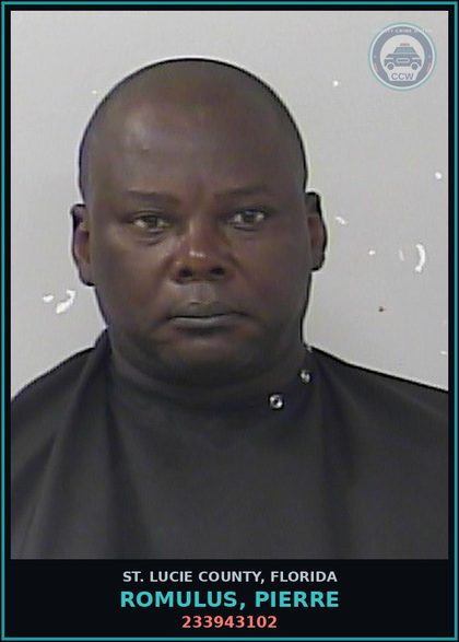 CCW arrest card for Romulus, Pierre in St. Lucie County: 233943102