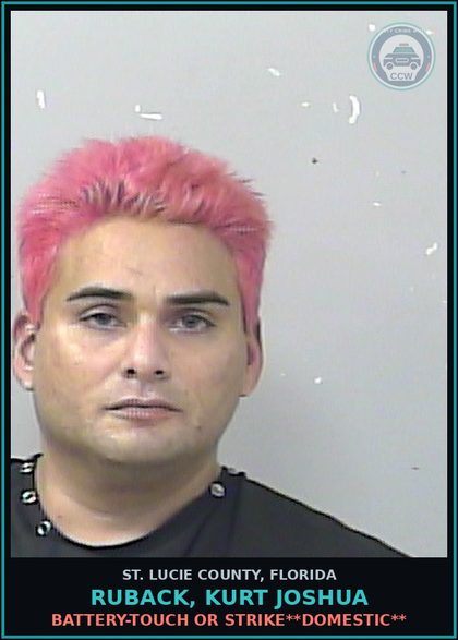 CCW arrest card for Ruback, Kurt Joshua in St. Lucie County: Battery-touch Or Strike**domestic**
