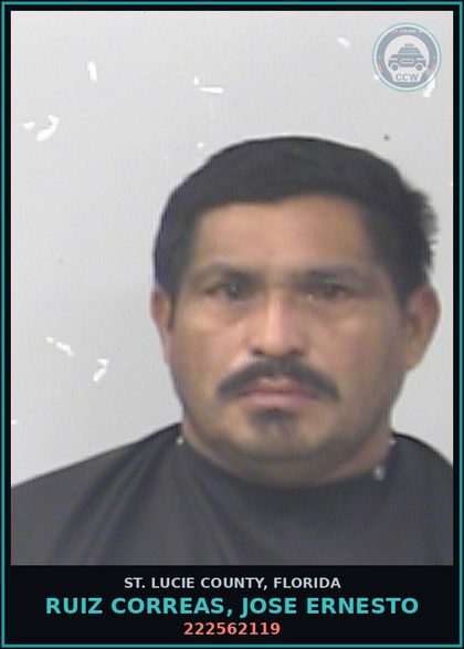 CCW arrest card for Ruiz Correas, Jose Ernesto in St. Lucie County: 222562119