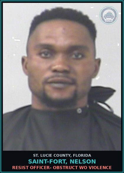 CCW arrest card for Saint-fort, Nelson in St. Lucie County: Drug Equip-possess- And Or Use