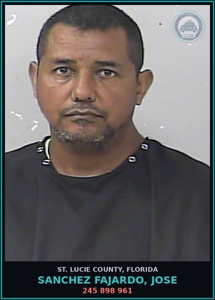 CCW arrest card for Sanchez Fajardo, Jose in St. Lucie County: 245 898 961