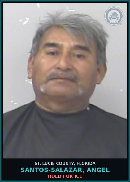 CCW arrest card for Santos-salazar, Angel in St. Lucie County: Hold For Ice