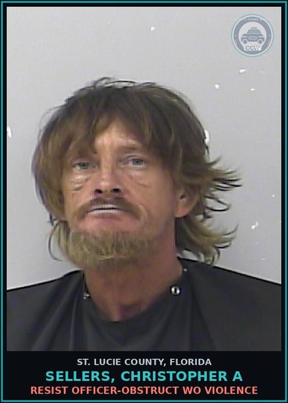 CCW arrest card for Sellers, Christopher A in St. Lucie County: Canna-possess Less Than 20 Grams Canna