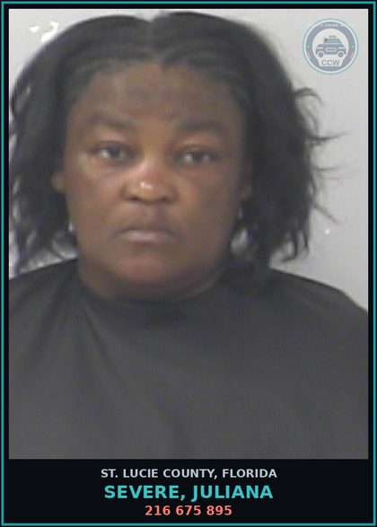 CCW arrest card for Severe, Juliana in St. Lucie County: 216 675 895