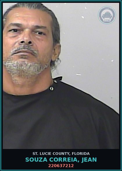 CCW arrest card for Souza Correia, Jean in St. Lucie County: 220637212
