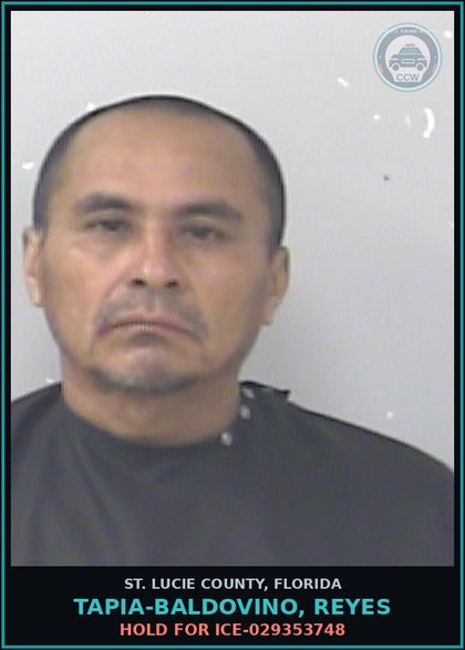 CCW arrest card for Tapia-baldovino, Reyes in St. Lucie County: Hold For Ice-029353748